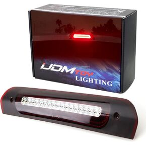 iJDMTOY Dark Red Lens F1 Style Strobe LED High Mount Third Brake/Clearance Light Assembly Compatible With 2002-2009 Dodge RAM 1500 2500 3500