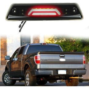 3rd Brake Light Compatible with F150 Pickup 2009-2014, Rear Center High Mount Stop Light, Smile Style Strobe Roof smoked Lamp