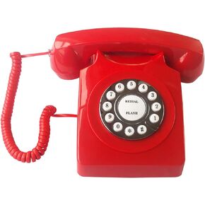 Retro Corded Landline Phone, TelPal Classic Vintage Old Fashion Telephone for Home & Office, Wired Home Phone Gift for Seniors