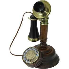 Opis 1921 Cable C: The Wood Candlestick Retro Telephone/Antique Phone/Old Phone/Retro Phone/Rotary Telephone/Vintage Phone/Vintage Telephone / 50s Phone/Antique landline Phone