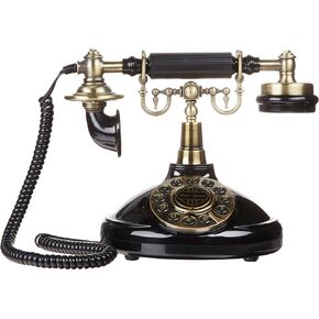 Design Toscano PM1938 Antique Phone - Royal Victoria 1938 Rotary Telephone - Corded Retro Phone - Vintage Decorative Telephones , Black