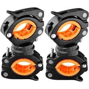 COSOOS 2 Pack Flashlight Mount Holder, Universal Bicycle Led Light Mounting Holder 360° Rotation Clip Clamp for Flashlight, Cycling, Riding