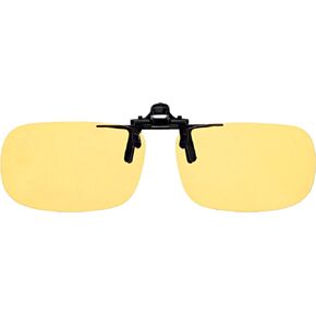 Polycarbonate Clip-on Flip-up Canary Yellow Enhancing Driving Glasses - Large True Rec - 60mm Wide X 38mm High X 128mm Overall Width or 2.36 Inches Wide X 1.50 Inches High X 5.04 Inches Overall Width