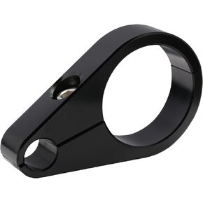 1 1/2" Black Billet Handlebar Frame Mount Clutch Cable Brake Line Clamp for Harley, Honda, and Yamaha Models