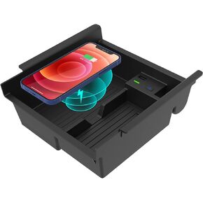 CarQiWireless 2024 Upgrades Wireless Charger/Center Console Organizer Tray for Toyota 4runner 2010-2024 2023, Wireless Phone Charging Pad for Toyota 5th Gen SR5 TRD Truck Accessories 2021 2020