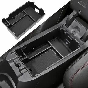 Center Console Organizer Tray Compatible with Chevy Equinox 2018 2019 2020 2021 2023 2024 Accessories, Armrest Insert Secondary Storage Box, Red Trim