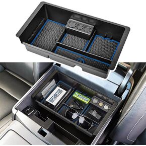 EDBETOS Center Console Organizer Tray Compatible with GMC Sierra 1500 Accessories/Silverado 1500 2014-2018 / Silverado 2500/3500 HD 15-19 /Suburban/Tahoe/Yukon 15-20 Armrest Storage Box (Black Trim)