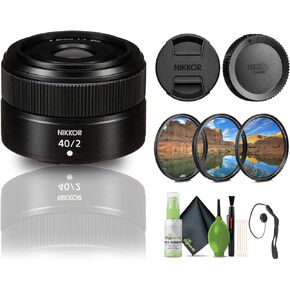 عدسة Nikon NIKKOR Z مقاس 40 مم f/2 الأساسية لكاميرات Nikon Z (20102) + مجموعة مرشح + حافظة غطاء + مجموعة تنظيف in Kuwait