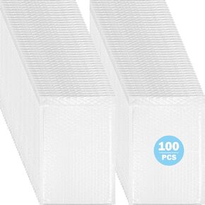 100 قطعة من فقاعات البريد 8 × 13 مظاريف مبطنة فقاعية، مظاريف بريدية بريدية، مظاريف تعبئة مقاومة للماء للشحن، تغليف حقيبة بوتيك غير شفافة للملابس، الأعمال الصغيرة in Kuwait