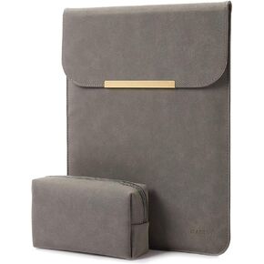 KALIDI 13.3-14 inch Laptop Sleeve Case Faux Suede Leather for 13.3 13.5 13.6 14 inches MacBook Air Pro Retina 13"-14" Surface Pro with Pouch