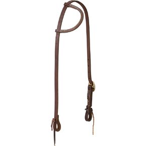 Weaver Leather Working Tack Sliding Ear Brass Single Buckle Headstall, Oiled Canyon Rose, 5/8" (10-0721)