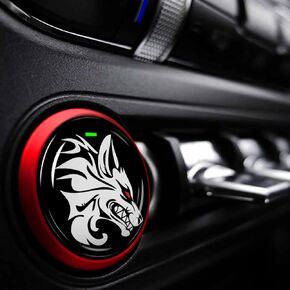 غطاء زر تشغيل Hellhound - متوافق مع Ford Mustang S550 Coyote GT GT350 GT500 Bullitt Ecoboost والمزيد - غطاء جل لاصق ثلاثي الأبعاد لزر إيقاف تشغيل المحرك MU-16 in Kuwait