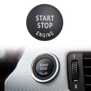 Partol Car Engine Start Stop Switch Button Cover for BMW E60 E70 E71 E72 E83 E84 E90 E91 E92 E93 3/5 Series, Engine Switch Power Ignition Start Stop Button Replacement (Black)