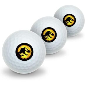 GRAPHICS & MORE Jurassic World Icon Logo Novelty Golf Balls 3 Pack
