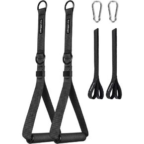 CoreSlings Cable Machine Handles with Finger Straps for gripping Forearm Strength Training, Workout Handles Cable attachments for Gym, Resistance Bands Handles.
