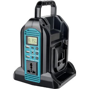 2-Ports 350W Power Inverter for Makita 18v Battery, Portable DC 18V to AC 110-120V Outdoor Generators Converter with USB-A & Type-C Port,300LM LED Light for Camping Emergency