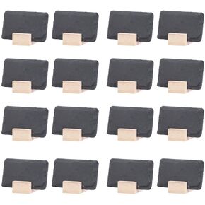 Mini Chalkboard Signs for Tables, 16 Pack - Rustic 2x3 Inch Small Slate Tabletop Chalk Boards with Wood Stands Set