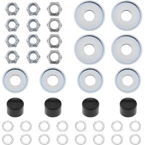 Create idea 2 Sets Universal Skateboard/Skate Truck Rebuild Kit Includes Top/Bottom Bushing Washers Pivot Cups Kingpin Nuts Axle Nuts Speed Rings