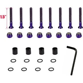 Skateboard Purple Hardware Kit - Mounting Screws & Nuts Set for Longboard Skateboard & Cruiser - Ultra Strong alloy