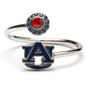 Stone Armory Auburn Tiger Jewelry - Navy Auburn University Ring with Crystals - Hypoallergenic and Adjustable Sizes 5-12 - Auburn Tigers Gifts for Women