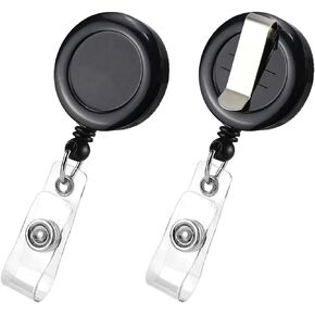 100 Pack Retractable Name Badge Holder Reel with Belt Clip Badge Reel Retractable for Teachers, Students, Office Workers (Black)