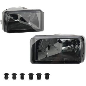 IRONTEK Smoke Lens Driving Fog Lights Assembly Fits 2007-2014 for Chevy Silverado, 2007-2008 Cadillac Escalade, 2007-2014 GMC Sierra 1 Set Bumper Fog Lamps Fog Light Housing Assembly