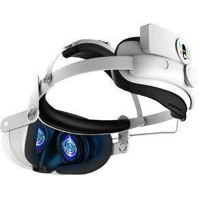 حزام رأس قابل للتعديل لجهاز Mate Oculus Quest 3 مع بطارية مغناطيسية، حزام النخبة مدمج ببطارية 5300 مللي أمبير في الساعة مع منفذ USB/Type-C/شاشة LCD رقمية لدعم سماعة الرأس VR in Kuwait
