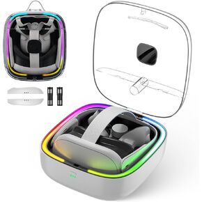 Grathia Charging Dock for Meta Quest 3, High Speed Charging Stand VR Headset Charging Stand for Meta Quest 3, Magnetic Charging Station for VR Headset with RGB Light 2 Batteries in Kuwait