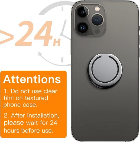 JETech Cell Phone Ring Holder, 360 Degree Rotation Metal Finger Grip Adjustable Cellphone Stand for Magnetic Car Mount, Compatible with iPhone, Galaxy, Pixel and More Smartphone (Black) in Saudi Arabia