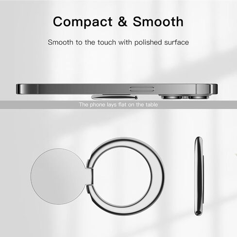 JETech Cell Phone Ring Holder, 360 Degree Rotation Metal Finger Grip Adjustable Cellphone Stand for Magnetic Car Mount, Compatible with iPhone, Galaxy, Pixel and More Smartphone (Black) in Saudi Arabia