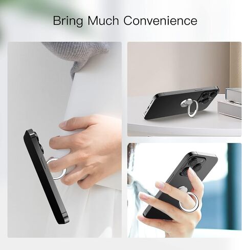 JETech Cell Phone Ring Holder, 360 Degree Rotation Metal Finger Grip Adjustable Cellphone Stand for Magnetic Car Mount, Compatible with iPhone, Galaxy, Pixel and More Smartphone (Black) in Saudi Arabia
