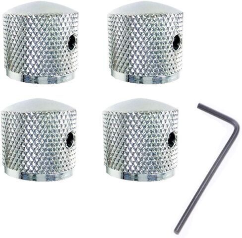 حزمة من 4 قطعة مقبض نحاسي مقابض التحكم في مستوى الصوت للجيتار الكهربائي نوع المسمار (الكروم) in Kuwait