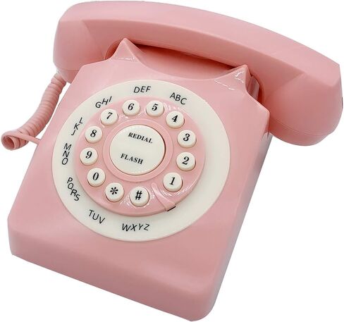 Retro Corded Landline Phone, TelPal Classic Vintage Old Fashion Telephone for Home & Office, Wired Home Phone Gift for Seniors in Kuwait