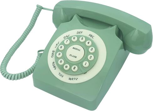 Retro Corded Landline Phone, TelPal Classic Vintage Old Fashion Telephone for Home & Office, Wired Home Phone Gift for Seniors in Kuwait