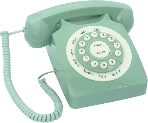 Retro Corded Landline Phone, TelPal Classic Vintage Old Fashion Telephone for Home & Office, Wired Home Phone Gift for Seniors in Kuwait