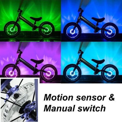 محور أضواء عجلة الدراجة القابلة لإعادة الشحن بإطارين، أضواء LED مقاومة للماء لركوب الدراجات 7 ألوان لتزيين الدراجة للأطفال والكبار أثناء الركوب الليلي in Kuwait