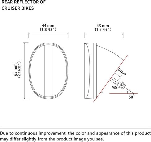 Red Oval Rear Bicycle Mudguard Fender Cycling Safety Warning Reflectors for Cruiser Bikes in Kuwait