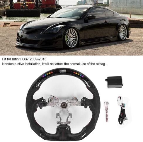 عجلة القيادة من ألياف الكربون نابا بريفو إد الجلود سباق السيارات عجلة القيادة مع شاشة ديجيتال LED تناسب إنفينيتي G37 2009-2013 in Kuwait