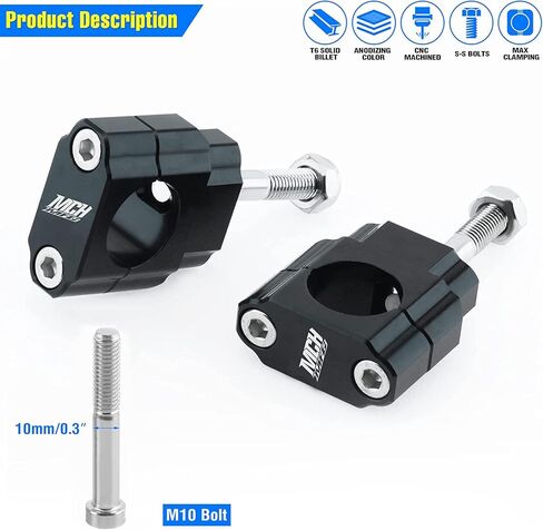 1 1/8" Motorcycle Dirt Bike Handlebar Risers, 28mm Handlebar Clamp Mounts for 110cc 125cc 150cc 200cc Dirt Bike ATV in Kuwait