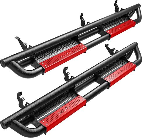 OEDRO Running Boards Compatible with 2021-2024 Ford Bronco 4 Door,Truck Side Steps w/Paintable Plates,Textured Nerf Bar, Black & Red in Saudi Arabia