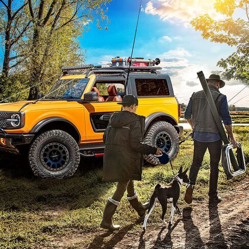 لوحات الجري OEDRO متوافقة مع 2021-2024 Ford Bronco 4 أبواب، خطوات جانبية للشاحنة مع لوحات قابلة للطلاء، شريط Nerf محكم، أسود وأحمر in Kuwait