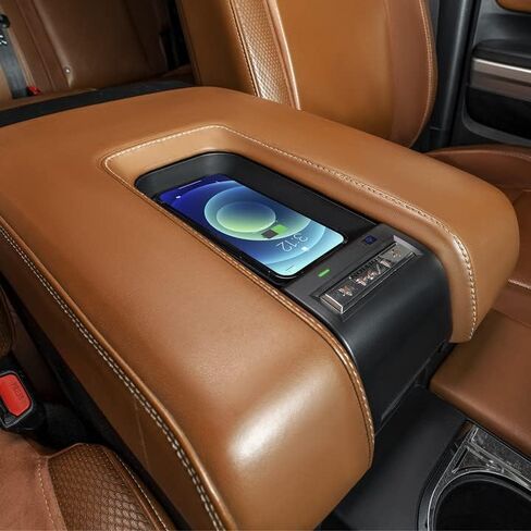 شاحن لاسلكي CarQiWireless لسيارة Toyota Tundra 2014 2015 2016 2017 2018 2019 2020 2021، لوحة شحن لاسلكية لوحدة التحكم المركزية لملحقات Toyota Tundra 2014-2021 in Saudi Arabia