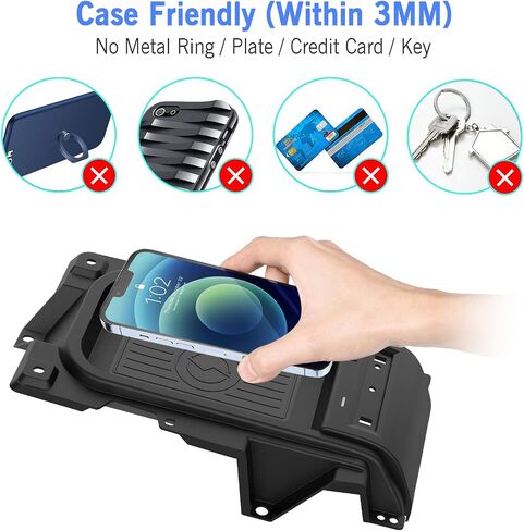 شاحن لاسلكي CarQiWireless لسيارة Toyota Tundra 2014 2015 2016 2017 2018 2019 2020 2021، لوحة شحن لاسلكية لوحدة التحكم المركزية لملحقات Toyota Tundra 2014-2021 in Saudi Arabia