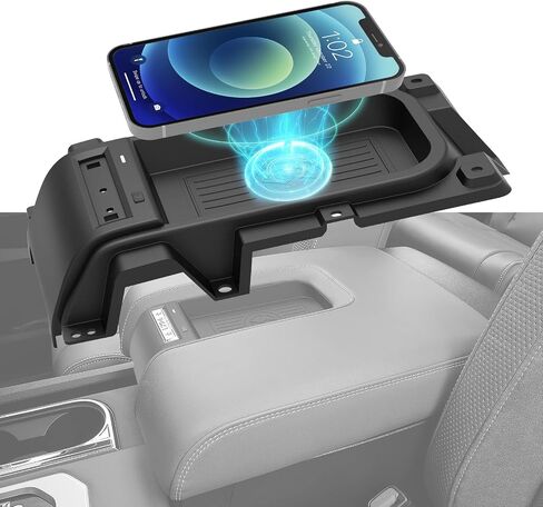 شاحن لاسلكي CarQiWireless لسيارة Toyota Tundra 2014 2015 2016 2017 2018 2019 2020 2021، لوحة شحن لاسلكية لوحدة التحكم المركزية لملحقات Toyota Tundra 2014-2021 in Saudi Arabia