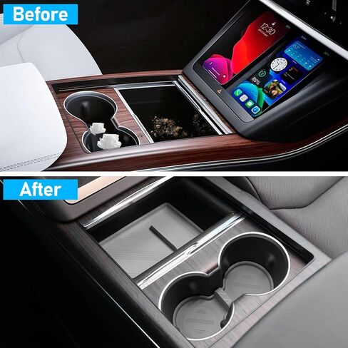 صينية تنظيم وحدة التحكم المركزية من Yumzeco متوافقة مع Tesla Model S Model X Plaid/Long Range 2021 2022 2023، نموذج S X صندوق تخزين وحدة التحكم المركزية من السيليكون لملحقات 2022 2023 Model S X in Kuwait