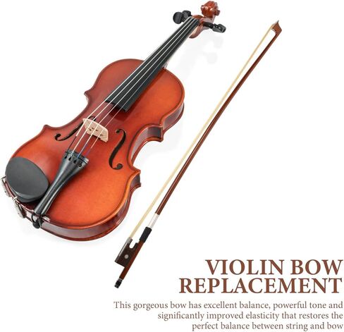 Vaguelly Fiddle 1/4 Size Violin Bow With White Horse Hair Light Weight Student Practice Violin Bow,Well Balanced Sandalwood Bow for Violin,55CM Hair Supplies in Kuwait