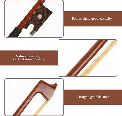 Vaguelly Fiddle 1/4 Size Violin Bow With White Horse Hair Light Weight Student Practice Violin Bow,Well Balanced Sandalwood Bow for Violin,55CM Hair Supplies in Kuwait