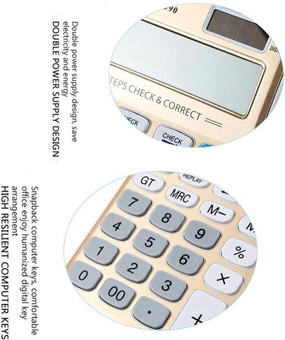 Calculator with Battery and Solar Powered, ELEAUTO Big Number Button Large LCD Display Calculators Basic Standard Office Desktop in Saudi Arabia