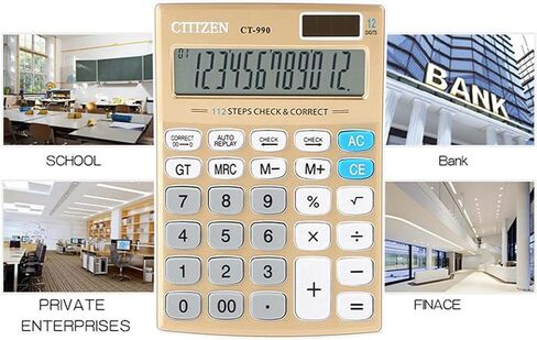 Calculator with Battery and Solar Powered, ELEAUTO Big Number Button Large LCD Display Calculators Basic Standard Office Desktop in Saudi Arabia