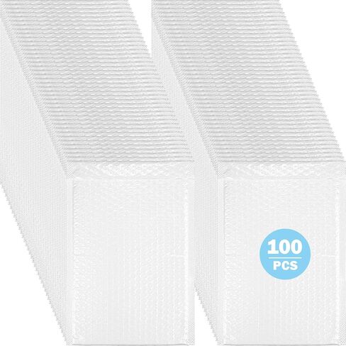 100 قطعة من فقاعات البريد 8 × 13 مظاريف مبطنة فقاعية، مظاريف بريدية بريدية، مظاريف تعبئة مقاومة للماء للشحن، تغليف حقيبة بوتيك غير شفافة للملابس، الأعمال الصغيرة in Kuwait